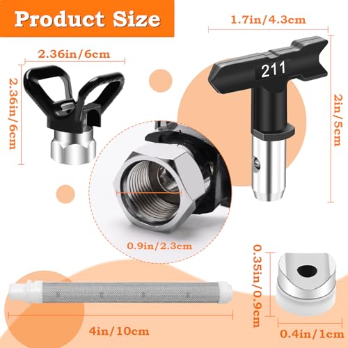 14 Pieces Airless Paint Sprayer Tips Set, Reversible Spray Tips - size: 211, 313, 415, 515, 517, 623