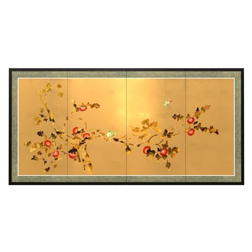 Oriental Furniture Gold Leaf Cherry Blossom - 24" - color: Cherry Blossom, size: 24" x 48"