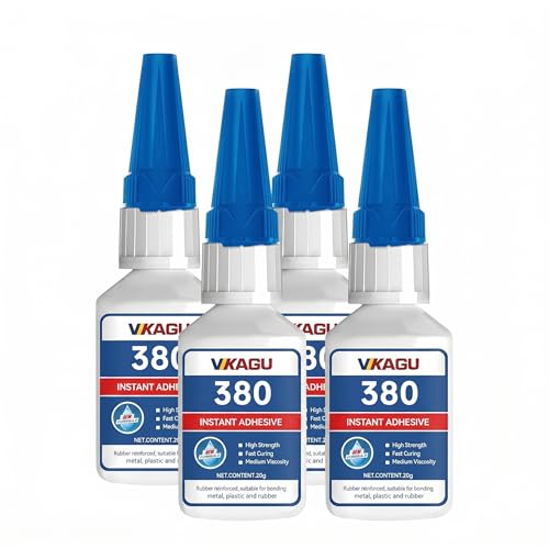 380 Super Glue Black High-Viscosity Instant Adhesive 20g Suitable for Metal Plastic and Rubber 4 Pack - size: 380, style: 4 Pack