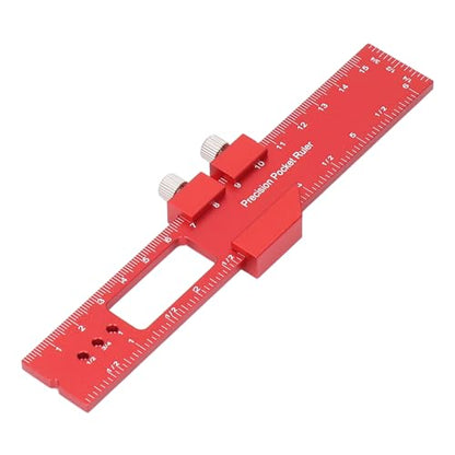 6 Inch Woodworking Ruler Adjustable Sliding Stop Aluminum Alloy Pocket Ruler for Marking Locating Measuring