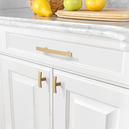 Amerdeco 10 Pack Champagne Bronze Cabinet Pulls 3.75 Inch(96mm) Hole Center Cabinet Hardware Kitchen Cabinet Handles for Bathroom Gold Drawer Pulls Dresser Pulls ZH0003 - color: Champagne Bronze, size: 3.75"/96MM Hole Center