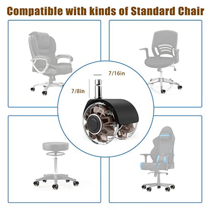 Omyoffice 2" Office Chair Wheels Set of 5, Brown Heavy Duty Chair Caster - color: Brown
