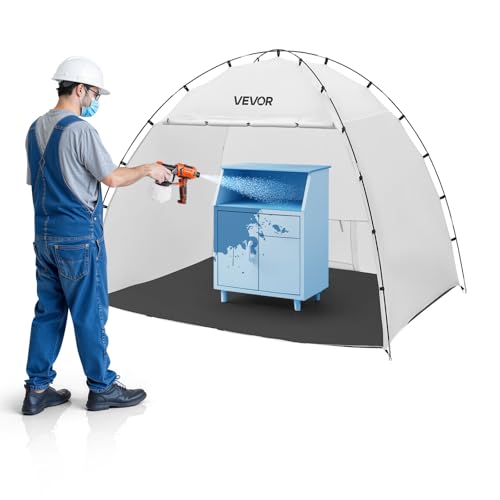 VEVOR Portable Paint Booth Tent, 91.7 x 67.7 x 74.8 inch Painting Tent Station, Spray Shelter with Built-in Floor & Mesh Screen, Large Space, Oxford Spray Painting Tents for Cupboard, Chairs, Tables - size: L92*W68*H75inch