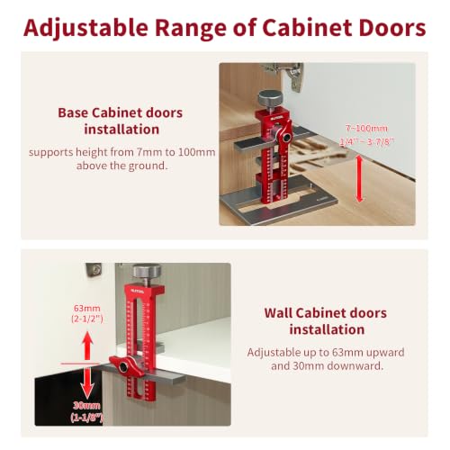 RUITOOL 3-in-1 Cabinet Door Mounting Jig for Face Frame/Frameless Cabinets
