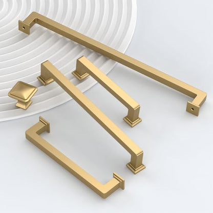 Champagne Bronze Cabinet Handles Kitchen Pulls 6.25 Inch 10 Pack - color: Champagne Bronze, size: 6.3" Hole Center