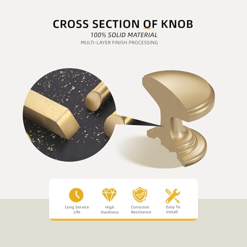 Goldenwarm Cabinet Knobs, Champagne Bronze Dresser Knobs 1-1/5 Inch 25 Pack Round Kitchen Hardware, Solid Zinc Alloy, Single Hole, Screws Included, Drawer Knob for Cupboard Dresser Bathroom Vanity - color: Champagne Bronze