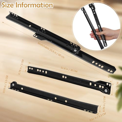 Bottom Mount Drawer Slides Two-Section Iron Black