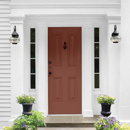 Glidden Total Exterior Paint & Primer All-in-One, Warm Mahogany/Red, Semi-Gloss, 1 Gallon - color: Warm Mahogany, size: 128 Fl Oz (Pack of 1)