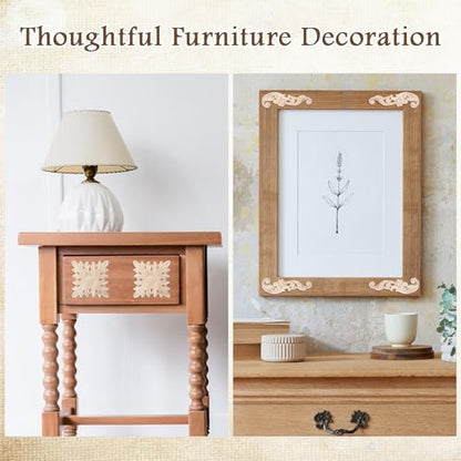 Croblissful 8 Pcs Wood Appliques and Onlays, Adorable Style, Large Size - size: Large Size, style: Adorable Style