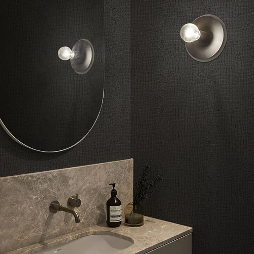 Zeeko Black Crocodile Peel and Stick Wallpaper 17.3" x 118" - color: Black, size: 17.3in x 9.8ft