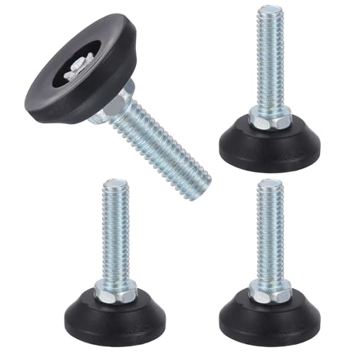 uxcell 5/16"-18 Thread Furniture Feet Levelers, 4Pcs 38mm l Adjustable Furniture Feet Screw in Threaded Leveling Leg Screw on Chair Foot Glides Leveling for Table Chair Cabinet Black - size: 5/16"-18 38mm