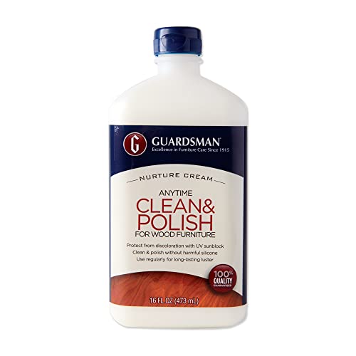 Guardsman Clean & Polish For Wood Furniture - Cream Polish 16.9 oz - Silicone Free, UV Protection - 461500