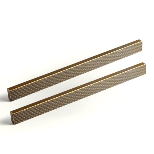 Goo-Ki 6 Pack 7 9/16 Inch Antique Brass Knurled Cabinet Pulls - Vintage Bar Handles - Textured Grip for Drawer, Dressers, Furniture Hardware - color: Antique Brass, size: 7 9/16 Inch Center to Center