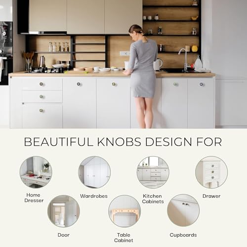 Grey Boho Ceramic Cabinet Knobs (Pack of 12)