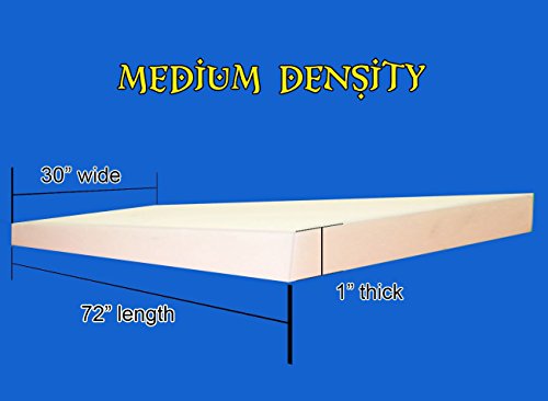 1" H x 30" W x 72" L Upholstery Foam Cushion Seat Replacement Upholstery Sheet Foam Padding