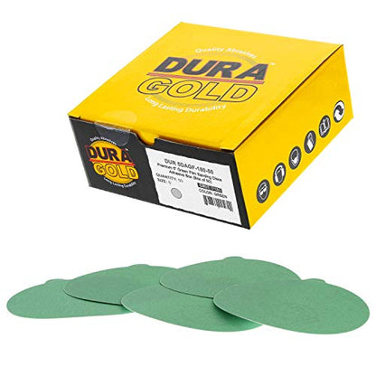 Dura-Gold Premium 5" Green Film PSA Sanding Discs - 180 Grit (Box of 50) - size: 180-Grit