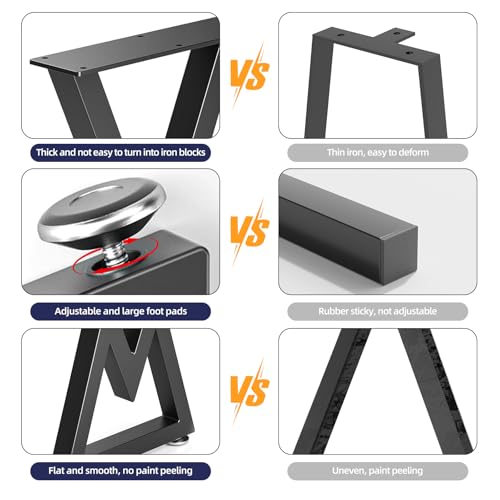 36" Metal Coffee Table Legs, V-Type Set of 2, 91 cm H x 45 cm W - size: 36" V-Type