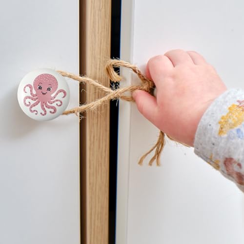 Set of 6 Ceramic Coastal Beach Starfish Themed Cabinet Dresser Knobs and Drawer Pulls Octopus Door Handle 1.5 X 1.5 Inches - size: whale