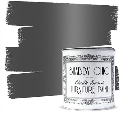 Shabby Chic Chalk Furniture Paint: Luxurious Metallic Paint, Craft Paint for Home Decor, DIY, Wood Cabinets - All-in-One Paints with Shiny Metallic Finish [Metallic Gun Metal] - (8.5 oz Covers 32 sf)