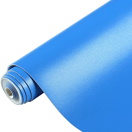 Ramya Smooth Solid Color Blue Faux Leather Sheets 1Rolls 12"x 53" (30cm x 135cm),Faux Leather is Great for Handmade DIY Craft Projects, Bows,Leather Earrings (Blue) - color: Blue