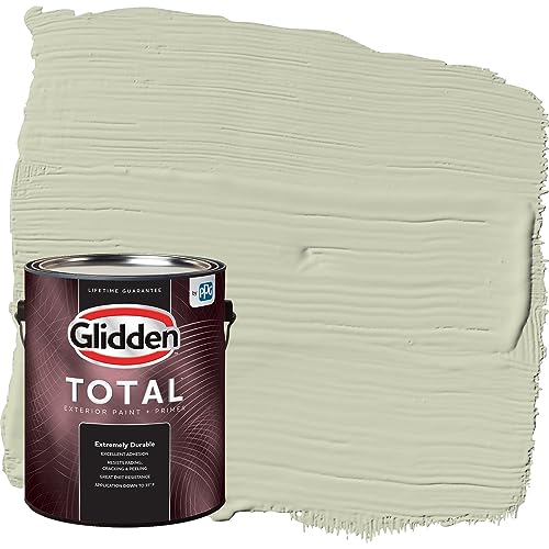 Glidden Total Exterior Paint & Primer All-in-One, Only Olive/Green, Semi-Gloss, 1 Gallon - color: Only Olive, size: 128 Fl Oz (Pack of 1)