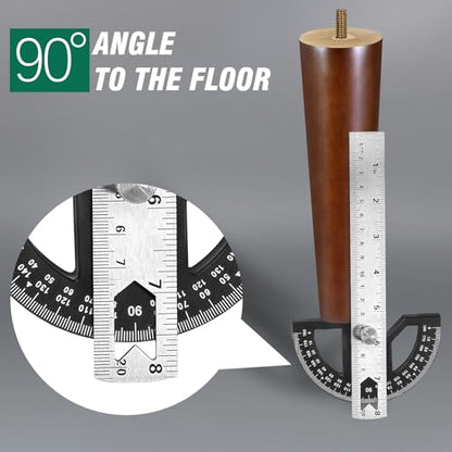 FoDau770 Rubber Wood Legs 8", Straight Taper, 5/16"-18 Thread, Brown, 4pcs - color: Brown, size: 8 Inch - Straight (90°)