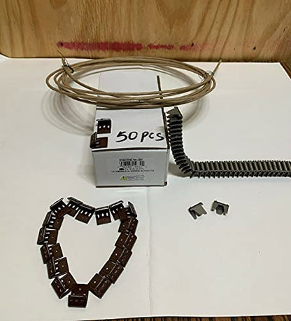 Zig Zag- Springs 9 Gauge 35 Feet for Furniture & Auto Upholstery, Plus Special Package 50 pcs 7 Holes Clip +40 pcs Stay Wire Clips + 20 feet of Springing Wire