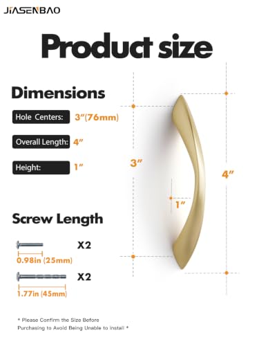 Brushed Gold Cabinet Pulls 3 Inch Arch Twisted Brass Handles Drawer Kitchen Cupboard Bathroom Dresser Cabinet Hardware Zinc Alloy 5 Pack - color: Brushed Gold, size: 3 Inch Hole Centers