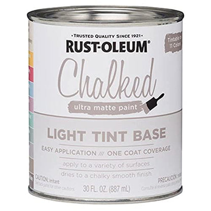Rust-Oleum 287688 Light Tint Base Chalked Ultra Matte Paint, 1 Qt