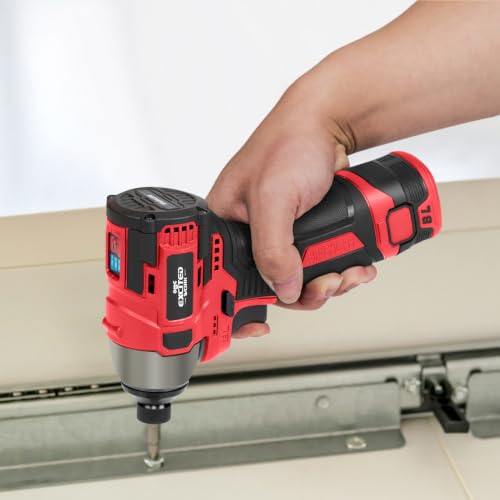 140Nm 17V Brushless Impact Screwdriver with 2 Batteries (Red) - color: Red, size: 17V Brushless Screwdriver