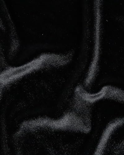 HOTGODEN Black Stretch Velvet Fabric by The Yard: 63" Wide 1 Yards 95% Polyester 5% Spandex Velvet Fabric for DIY Sewing, Upholstery, Apparel, Costume, Craft - color: Black, size: 1 Yard