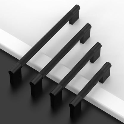 Asidrama 10 Pack 3 inch Matte Black Knurled Cabinet Handles - color: Matte Black, size: 3" Hole Center(76mm)