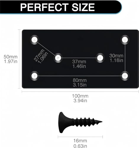 4pcs Flat Mending Plate 2x3.94''/50x100mm Metal Plates with Screws Flat Brackets for Wood Metal Bracket for Wooden Furniture Black - size: 3.94"x1.97'