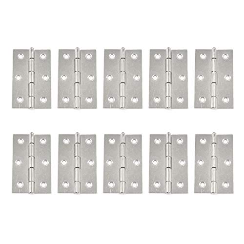 T Tulead Silver 2.36"×1.5" Furniture Door Hinge, 10PCS - style: Silver,2.36"x1.5",10pcs