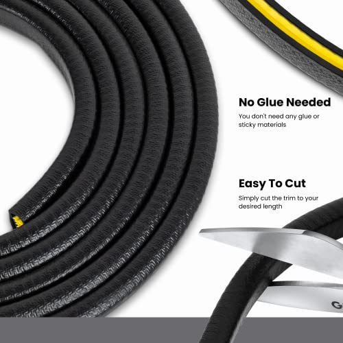 Edge Trim Black Large U Height 0.656 inch U Height x 0.039 inch-0.178 inch Grip Range (100 Feet) - size: 100 Feet