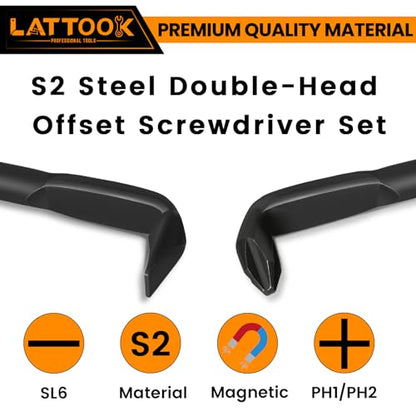 2PCS Z-Type Right Angle Offset Screwdriver Set(PH1-PH2, PH2-SL6) - style: Z-TYPE