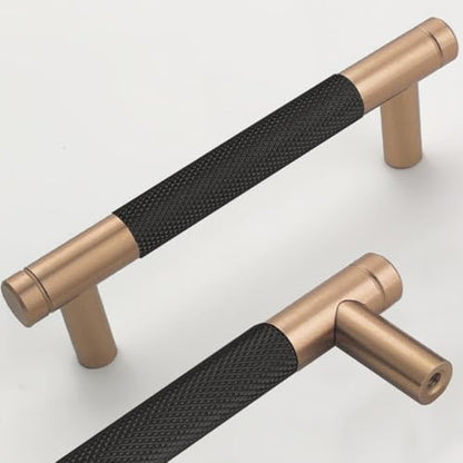 24 Pack 3 3/4 Inch 96 mm Bar Cabinet Pulls Bronze and Black Knurled Handles for Bronze and Black Drawer Pulls Cupboard Aluminum Handles - color: Bronze and Black, size: 3 3/4 Inch