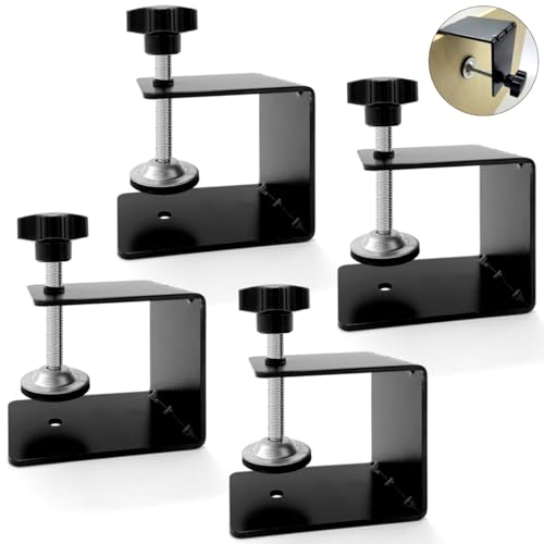 Drawer Front Installation Clamps, Cold-Rolled C Clamps for Woodworking, Door Installation Tools and Cabinet Tools with Protective Pads (4 Pcs) - color: 4 Pcs