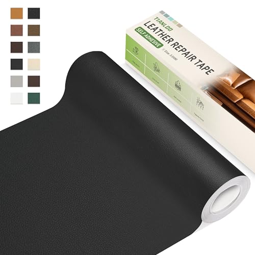 TIANLDD Leather Repair Tape,3.5 x 80 Inches Self Adhesive Leather Repair Patch，Leather Repair Kit for Furniture，Couches,Car Seats,Cabinets,Handbags(Black-Litchi Grain) - color: Black-Litchi Grain, size: 3.5" x 80"