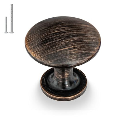 homdiy 30 Pack Oil Rubbed Bronze Round Solid Zinc Alloy Cabinet Knobs - color: Oil Rubbed Bronze