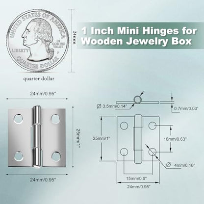 Mini Hinges Miniature Folding Butt Hinges Small Cabinet Folding Craft Hinge
