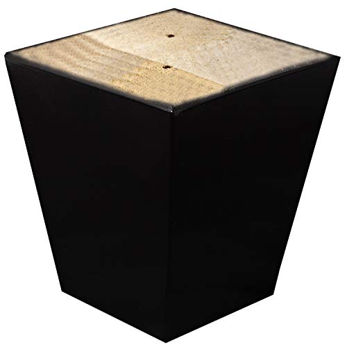 Legs for Furniture, Sofa Ottoman and Chair 4" Wood Feet Replacement, Set of 4 Square Tapered Pyramid Feet (Dark Espresso) - color: Dark Espresso