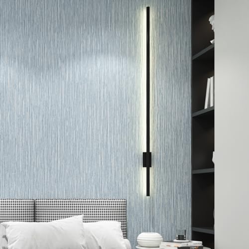 Haimin Grasscloth Wallpaper Textured 24in X 393in Fabric Contact Paper Light Blue Wall Paper Textured Linen Peel and Stick Self-Adhesive Thick Vinyl Embossed Film Wallpaper - color: Light Blue
