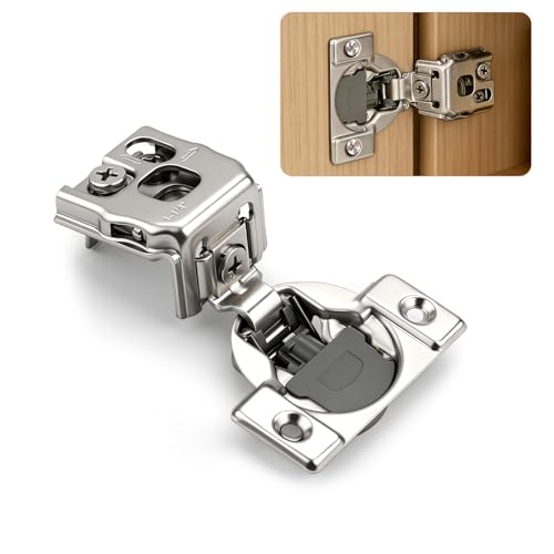 Probrico 20 Pack 10 Pair 1-1/4 inch Overlay Soft Close Cabinet Hinges Hidden Door Hinge for Kitchen Cabinet Hinges Concealed Self Closing Face Frame for Cupboard, Wardrobe, 105 Degree Opening Angel - size: 1-1/4 Inch
