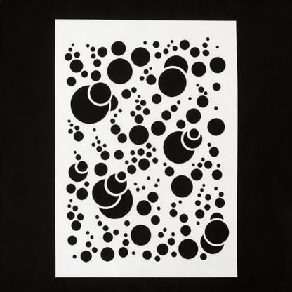 TIAMECH A4 Reusable 3D Bubble Circle Stencil for Painting - color: 3D Bubble Circle