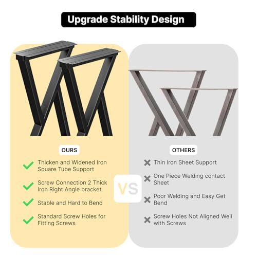 TOCRETOARE Metal Table Legs Heavy Duty, 16”H x 18”W, Metal Furniture Legs for Dining Desk Bench and Coffee Table, Industrial Black DIY Iron Bench Legs, Set of 2 - color: Z Shape, size: 16"Hx18"W