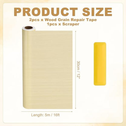 HARFINGTON Wood Grain Repair Tape 12" x16ft Self-Adhesive Repair Patch - color: Yellow Fir, size: 12" x 16ft