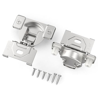 Chibery Non-Slow Close Regular Hinges, 1-3/8" Overlay Standard Concealed Cabinet Hinges for Face Frame Door, 2D Self Closing Hidden, 105° Opening, Easy-on Dowels ＆ Self-Tapping Wooden Screws, 4 Pack - size: 1-3/8 inch Overlay
