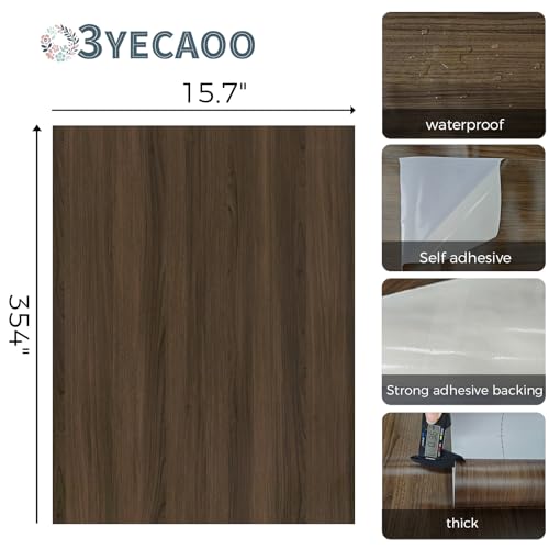 Dark Brown Wood Wallpaper for Furniture Wood Grain Contact Paper - color: Dark Brown, size: 15.7"W x 354"L