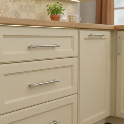 Alzassbg 5" Brushed Satin Nickel Cabinet Pulls 10 Pack, AL3017SN - color: Brushed Satin Nickel, size: 5" Hole Center